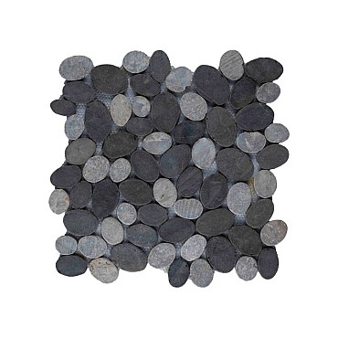 Mosaic oval mix grey/light grey 30x30 cm. ~