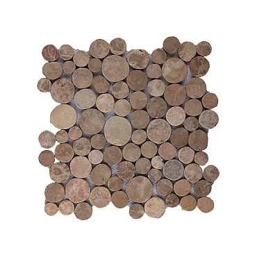 Mosaic coin light brown 30x30 cm. ~