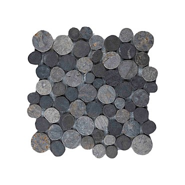 Mosaic coin mix grey/light grey 30x30 cm. ~
