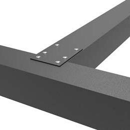 Luxxout pergola koppelplaat ligger profiel 100x100 mm. Kleur: Antraciet ~