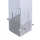 Luxxout pergola voetplaat inwendig profiel 100x100 mm. Kleur: Antraciet ~