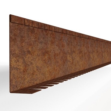 CorTen kantopsluiting Single flex met voet