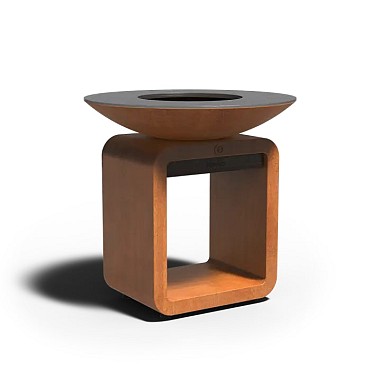 Seare Halo ø100,5x100 cm. Corten + Staal + Bamboe ~