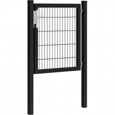 Hillfence metalen enkele poort Premium-line inclusief slot, 100x100 cm. zwart ~