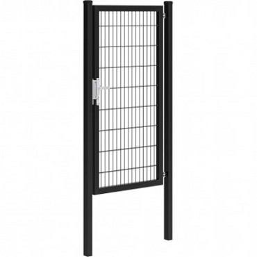 Hillfence metalen enkele poort Premium-line inclusief slot, 100x180 cm. zwart ~