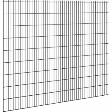 Hillfence metalen scherm, dubbele staafmat, 250x183 cm. zwart ~
