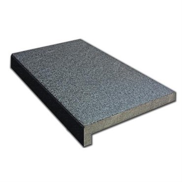 Chinese basalt G684 randtegel gevlamd type D hoekradius links 53/30x50/30x5/3 cm. ~