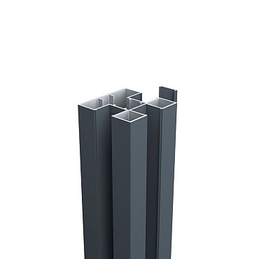 Boston H-paal 190x7,5x7,5 cm. alu RAL7016 ~