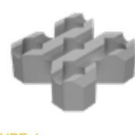 GRAS 40x40x12 PE-GR  grijs afgesch ~