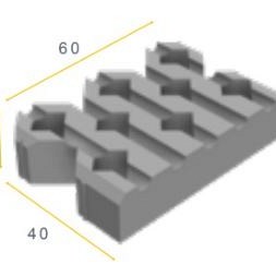 Grasbetontegel 60x40x12cm Type B Grijs Afw 3Stx8L ~
