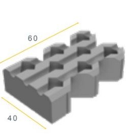 Grasbetontegel Type C Grijs 60x40x12 cm ~