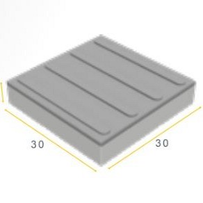 Gidslijntegel sv 30x30x6 4-lijns wit K1 (stoeptegel/betontegel) ~