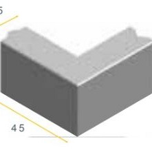 Opsluitband hoek grijs 25x15 cm. vb ~