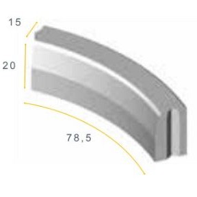 TROB 13/15x20x78,5 1i grijs vis ~