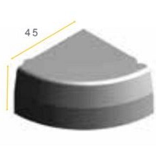 Puntstuk 90° (hoekblok), 13/15x25x45, uitwendig R=0,45 ~