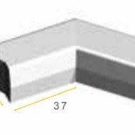 Trottoirband hoekstuk visbek KOMO 135° inwendig grijs 18/20x25x37 cm ~