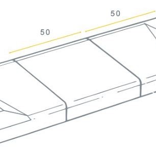 Inritblok Rechts 18x50x50cm - Aansluiting op 18/20 trottoirband - Visbek ~