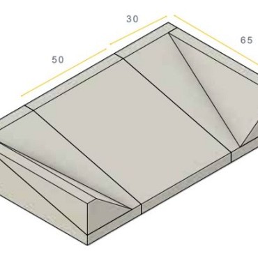 Inritblok Links 65x20x30cm - Aansluiting op 18/20 trottoirband - Visbek ~