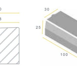 TRO 28/30x25x100 grijs vis K ~