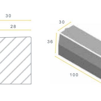 TRO 28/30x36x100 grijs vis K ~