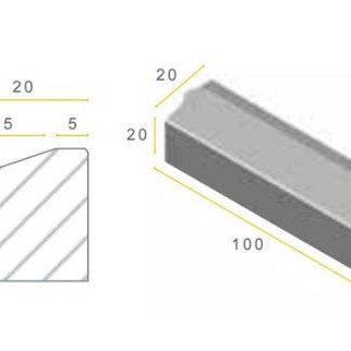 GEL 5/20x20x100 grijs vis ~