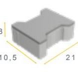H-Profiel Grijs 21x10,5X8 cm, Machinaal pakket, 36 steens, KOMO keur, basic Grijs ~