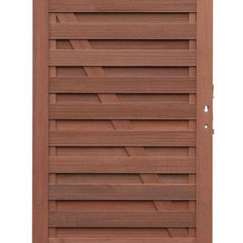 Keruing Premium elegant poort 14 met slot 100x180 cm. incl. aanslaglat  (uitlopend '25) ~