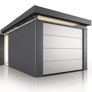 Sektionaal roldeur zonder elektrische aandrijving zilver ~