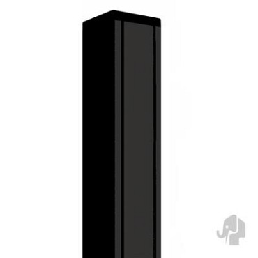 Elephant geassembleerde paal aluminium met kapjes 68x68x1350mm zwart gepoedercoat/houten kern ~