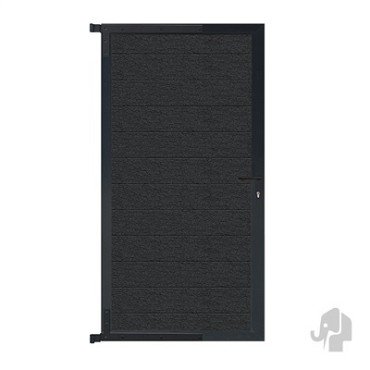 Elephant tuindeur kit Mix&Match aluminium zwart 40x900x1800mm zwart gepoedercoat+krukken/slot/besl ~