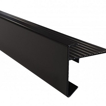 Aluminium daktrim 45x45 mm - 250 cm. zwart RAL 9005 ~