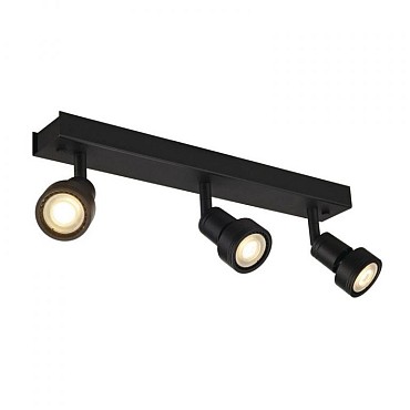 PURI 3 zwart mat 3xGU10, incl. deco ring ~