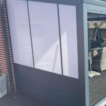 Verasol Zijwand Alu. rabatdelen 4000 mm incl. polycarbonaatvulling Wit RAL 9010 / Antraciet / Brons