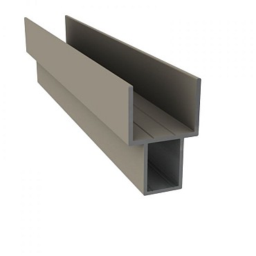 Dual Straight alu u-profiel Stone Grey 220 cm. tbv beton onderplaat ~