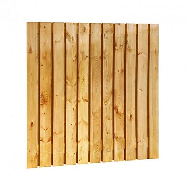 Grenen geschaafd plankenscherm 23-planks 15 mm. 180x180 cm verticaal recht. groen geïmpregneerd ~