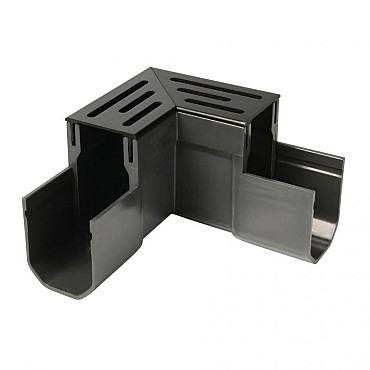 Luxury Drain hoekstuk zwart ~