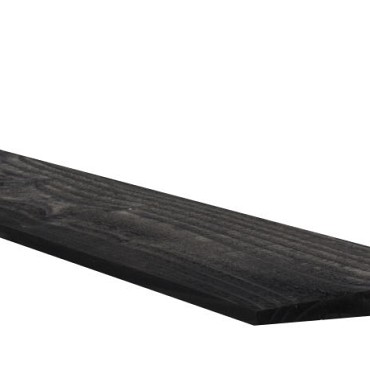 Douglas Zweeds rabat 1 zijde geschaafd. 1 zijde fijnbezaagd 1.1-2.7x19.5x400 cm zwart gedompeld ~