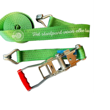 Spanband 2-delig groen 6 meter (50mm. - 4 ton) ~