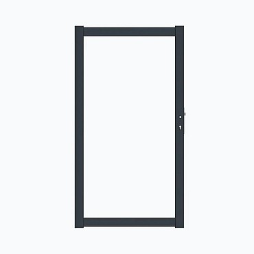 Boston alu vulbaar poortframe 120x183 cm. RAL9005 incl. insteekslot ~