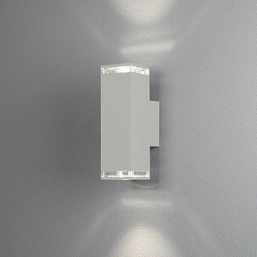 Pollux 230V wandarmatuur twinspot flush 23.5cm single strip, GU10, max 2x 7W ~