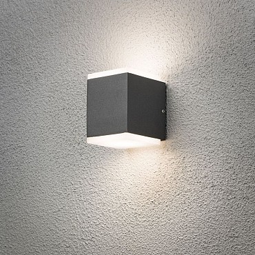 Monza PowerLED 230V wandarmatuur flush twin 10.5cm, 2x 6W ~