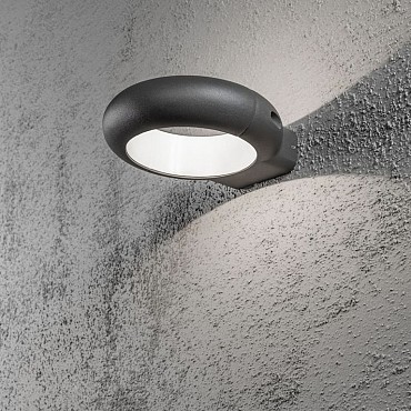 Rovigo PowerLED 230V wandarmatuur ring Ø 20cm, vandalismebestendig glas, 1x 5W ~