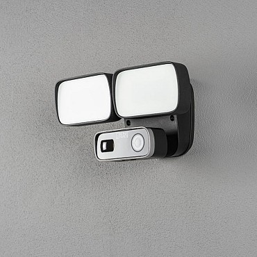 PowerLED App controlled Smartlight Twin Floodlight camera 230V/2x 12W/5000K 28.3x13cm met instelbare stralingshoek en bewegingsmelder ~