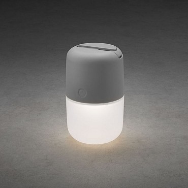 Assisi LED solar tafel/hanglamp oplaadbare 1.2V Li-ion batterij 19.5cm, grijs, 3 dimstanden, 3x 0.33W, schemerschakelaar, USB kabel ~