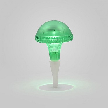 Assisi LED Solar paddestoel op tuinspies 27.5cm, groen, 1x 0.06W, schemerschakelaar, op batterij ~