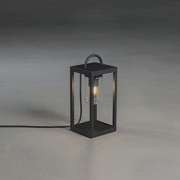Bologna Lounge 230V terraslantaarn 33cm, 5m aansluitsnoer, E27 max 40W, transparant glas ~