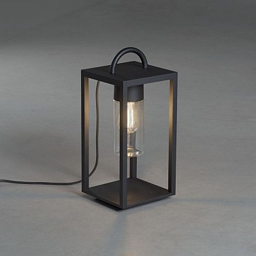 Bologna Lounge 230V terraslantaarn 45.5cm, 5m aansluitsnoer, E27 max 40W, transparant glas ~