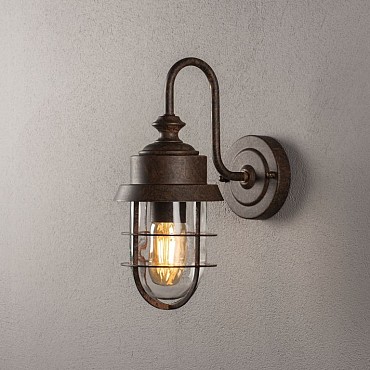 Cerignola 230V wandarmatuur neerwaarts E27, 24.5x30.5cm, transparant glas, max 60W ~