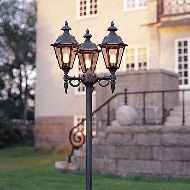 Pallas 230V staand armatuur 3-lichts 63cm excl paal, E27 max 3x 100W ~