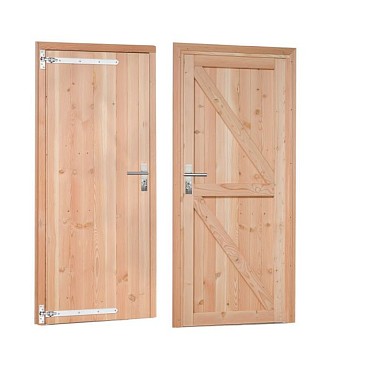 Douglas enkele dichte deur inclusief kozijn, linksdraaiend, 90x201 cm. onbehandeld. ~